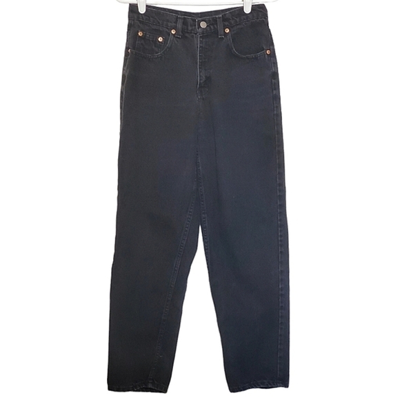 7221 * Ellemenno Loose Fit High Rise Jeans Black Size 7/29 Vintage 90s - Picture 1 of 12